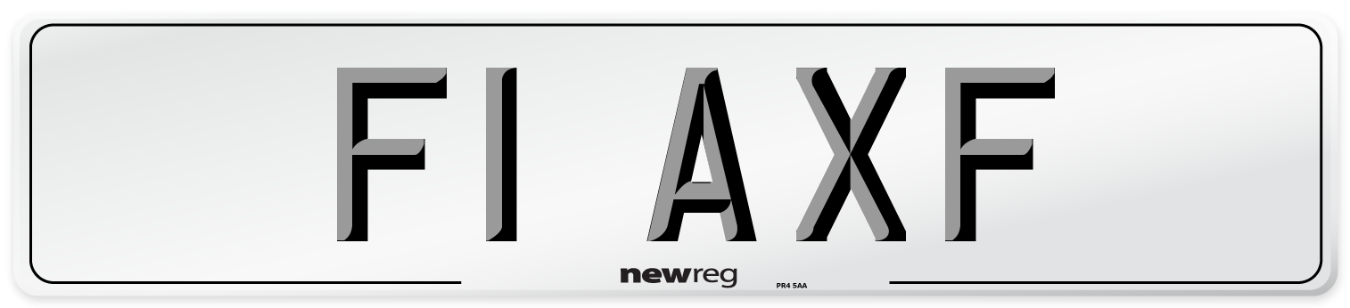 F1 AXF Number Plate from New Reg